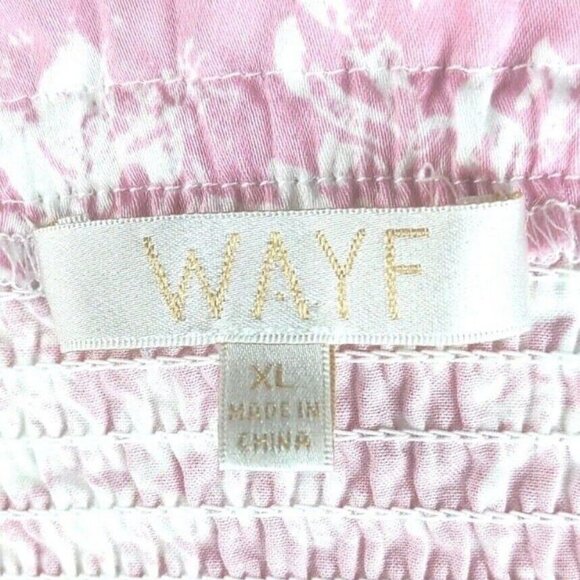 Wayf Womens Blouse Smocked Waist Long Sleeve Pink Floral Print Size XL NWOT - Picture 3 of 9